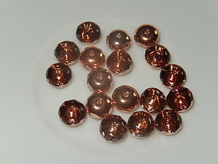 T5225 Tsjechische glaskraal transparant met coating donut 4x7 mm facetgeslepen