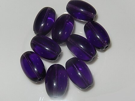 B6105 Glaskraal purper ovaal 15x10 mm