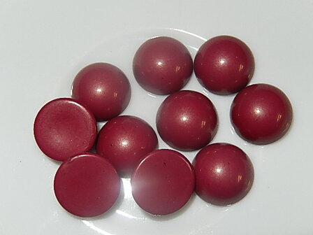 CBK203R11 Acryl cabochon 10 st bordeauxrood rond 11,5 mm