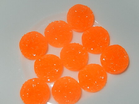 CBK801R12D Imitatie mineraal druzy 10 st neonoranje 12 mm