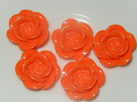 CBK801B18 Resin bloem 5 st oranje 18 mm