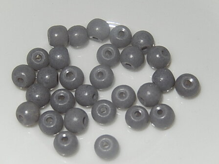 S0202 Glaskralen stonewash 1 st steengrijs rond 6 mm