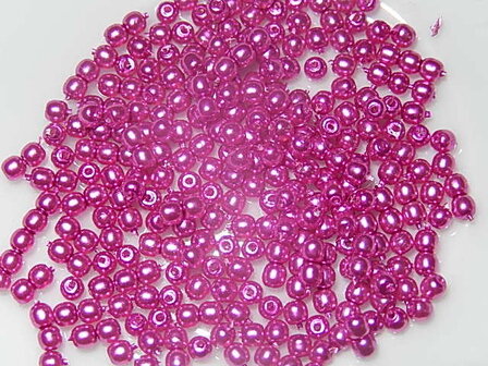 P6601Q DQ glasparels 1 st rond 2 mm magenta-roze