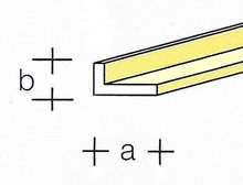 Rechthoekprofiel messing 5 x 2  0,5mm